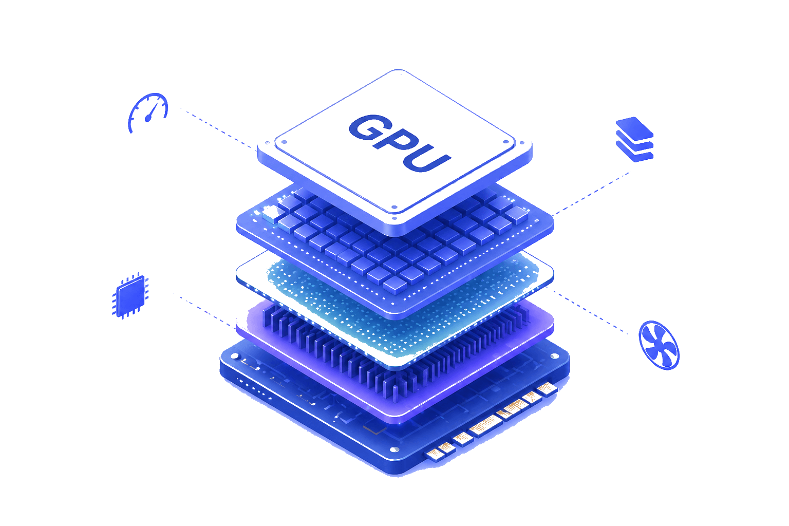Layered GPU hardware illustration